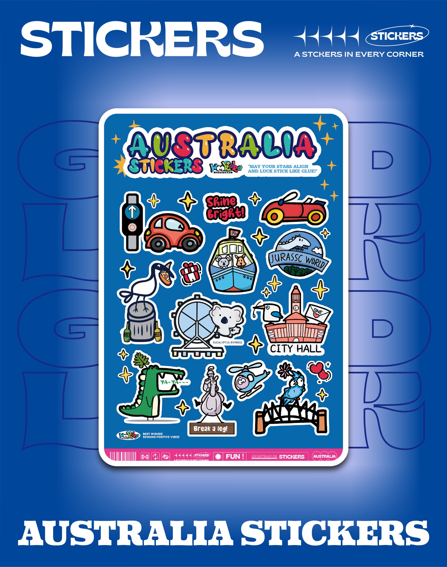 Australia's icon Stickers-Blue