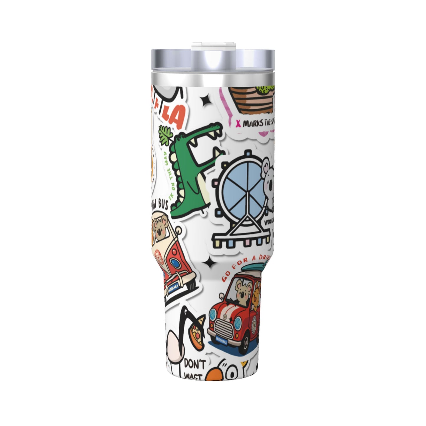 40oz Ice Bully With Handle And Straw Stainless Steel Vacuum Insulated Cup