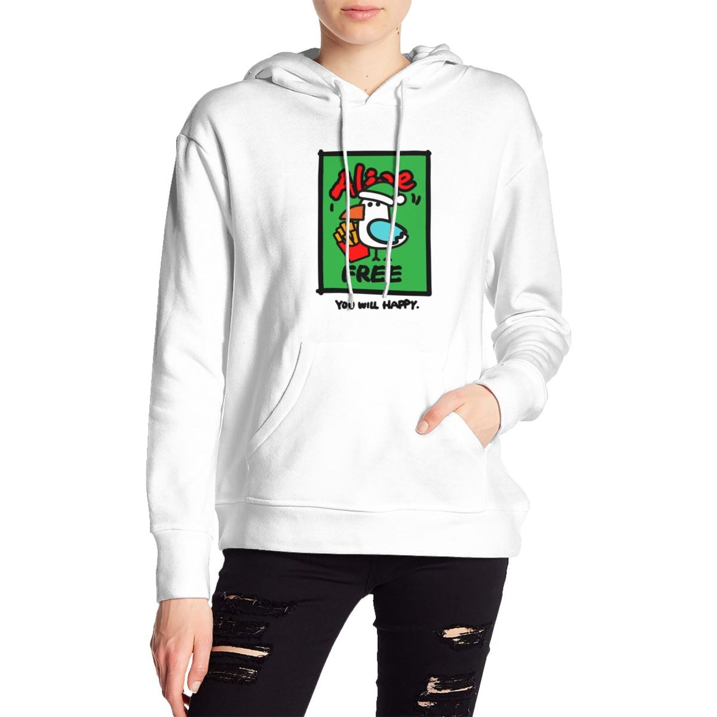 Cartoon Graphic Fleece Hoodie for Men and Women