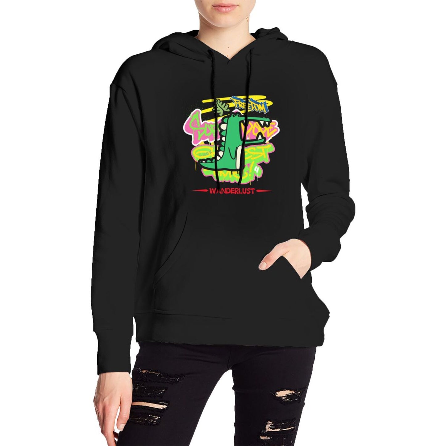 Cartoon Graphic Fleece Hoodie for Men and Women