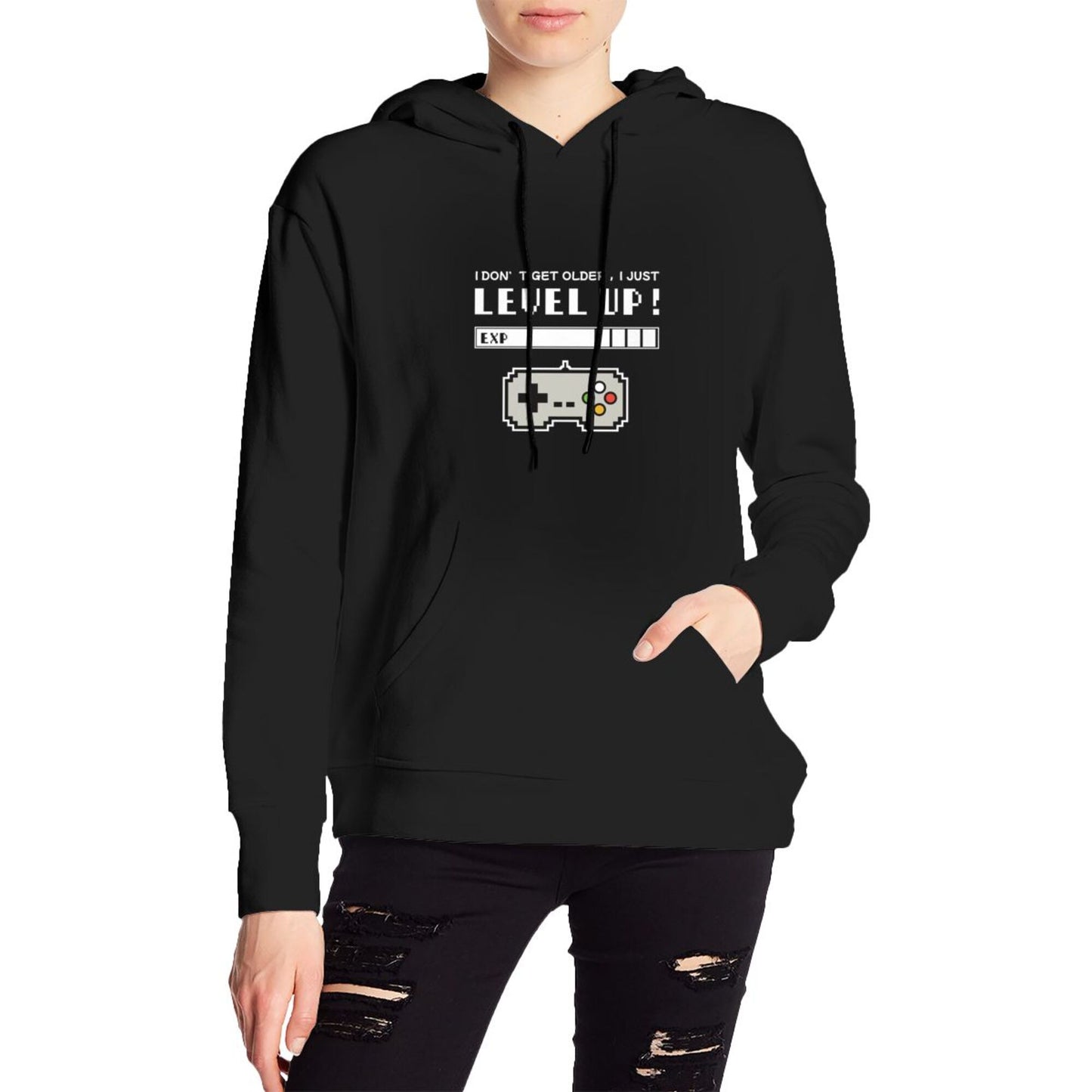Womens Cartoon Graphic Fleece Hoodie