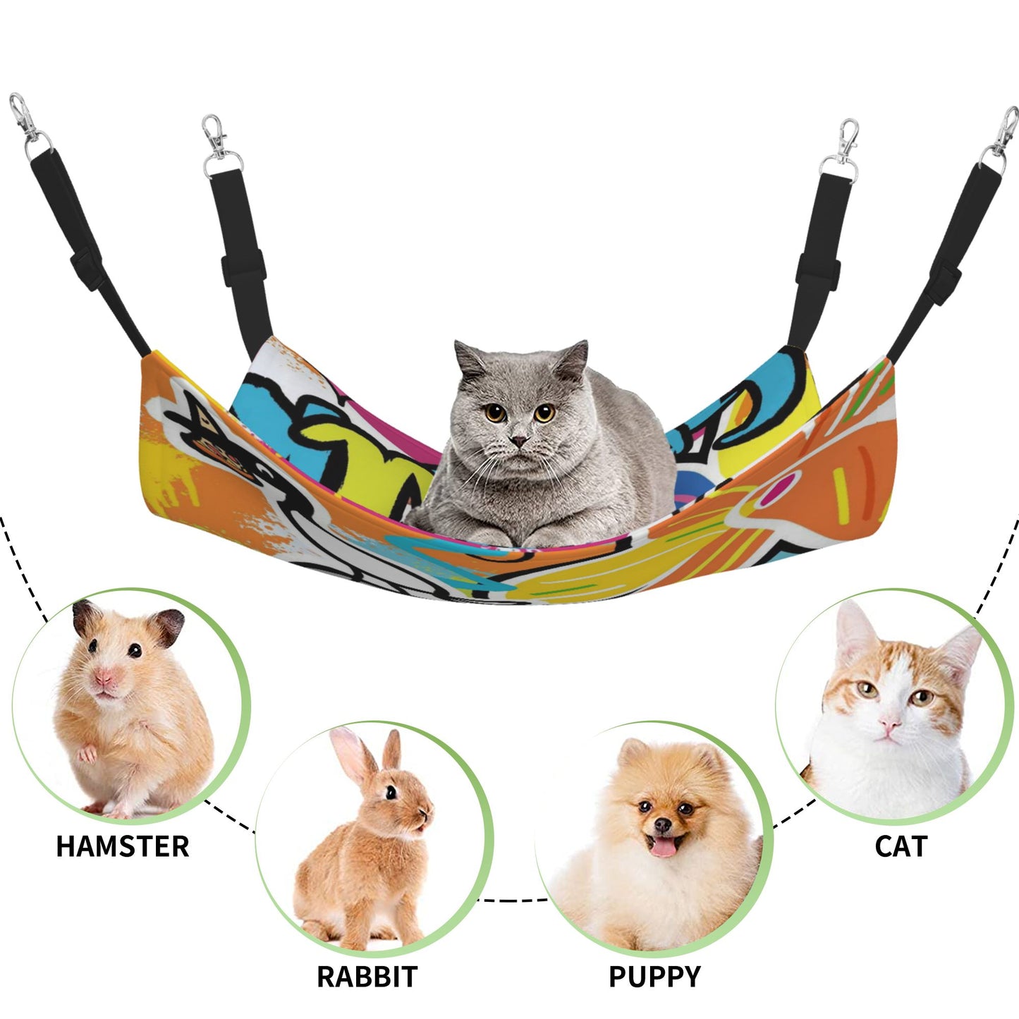 Cat Cartoon Hammock for Cage