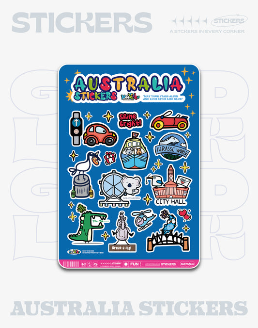 Australia's icon Stickers-Blue
