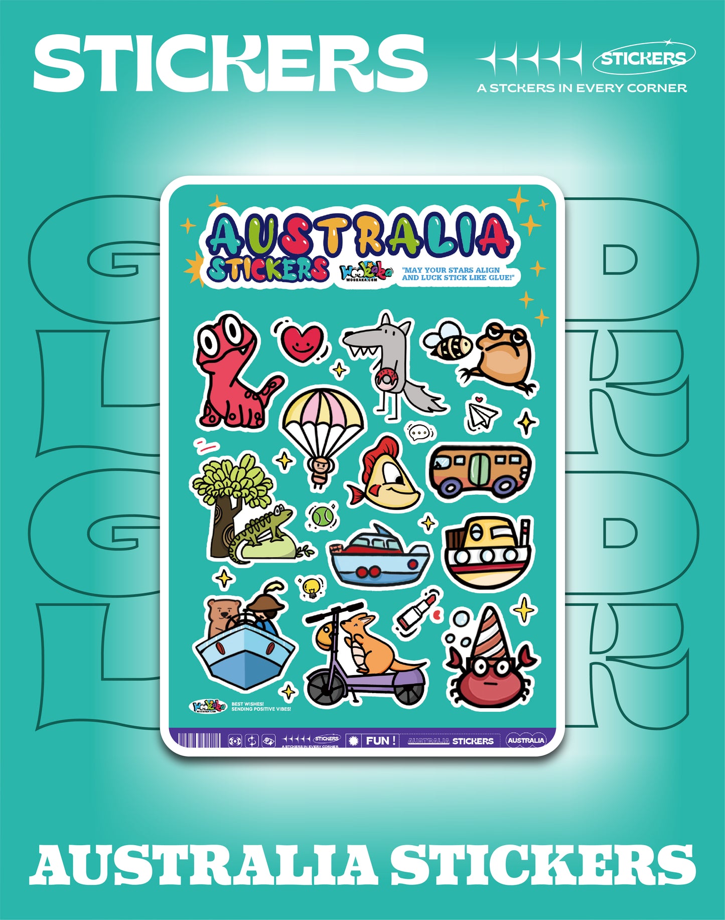 Australia's icon Stickers-Green