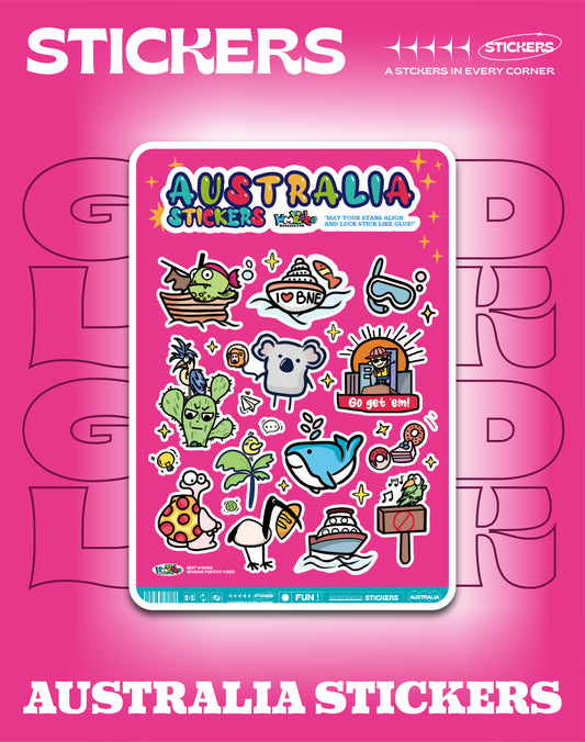 Australia's icon Stickers-Red