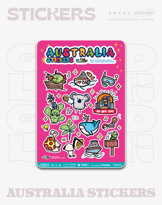 Australia's icon Stickers-Red