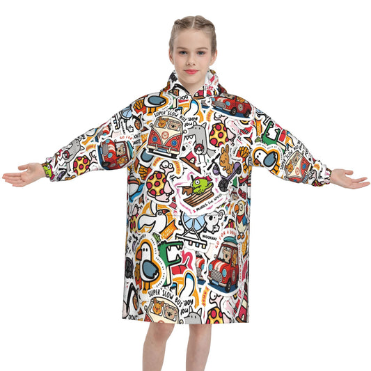 Kids Blanket Hoodie 320g Flannel