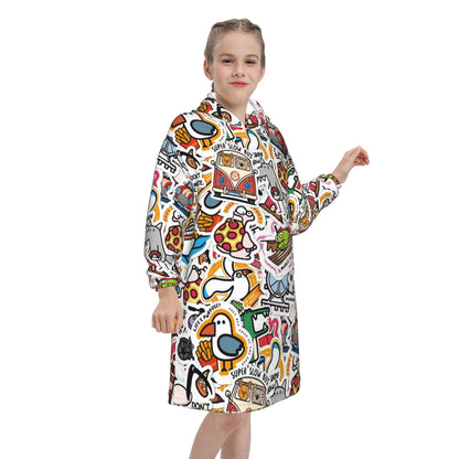 Kids Blanket Hoodie 320g Flannel