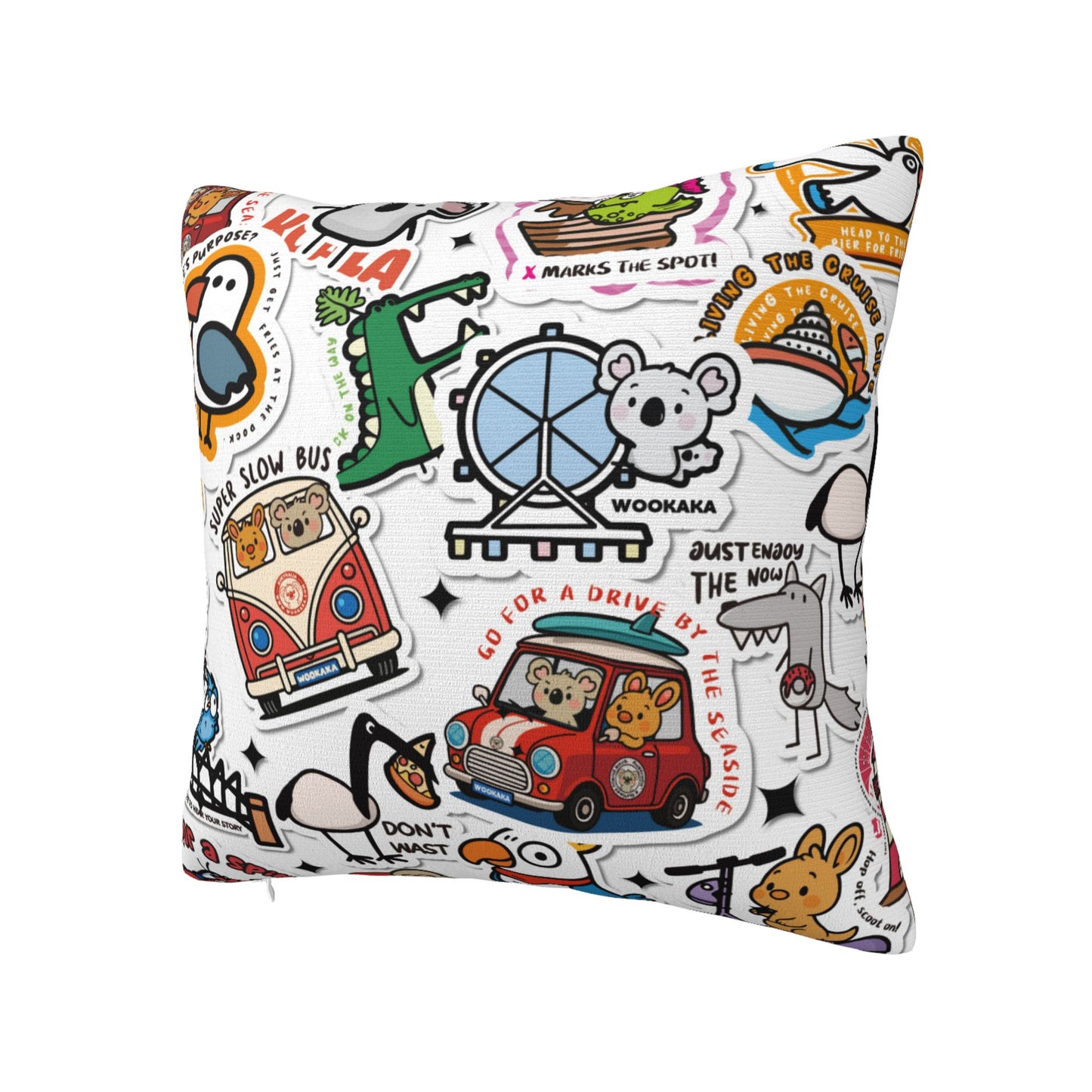 Cute Cartoon Square Pillow Cover