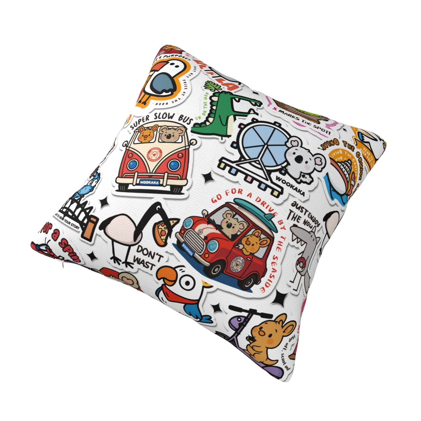 Cute Cartoon Square Pillow Cover