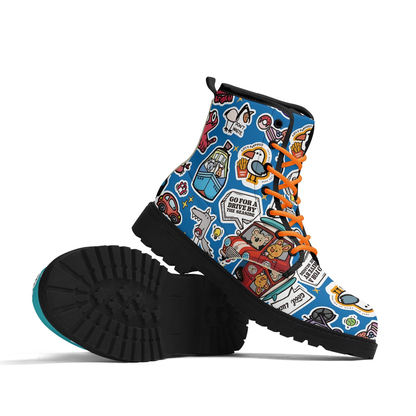Upgrated Leather Black Outsole Boots