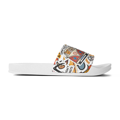 Kid's PVC Black and White House Slides Sandals Bathroom Slippers