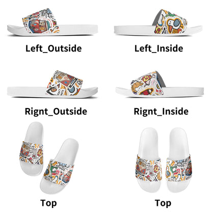 Kid's PVC Black and White House Slides Sandals Bathroom Slippers